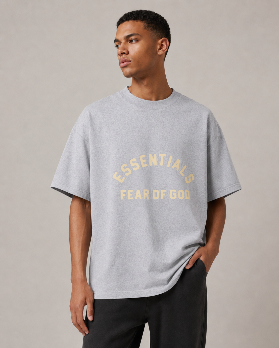 AMBERELLE Arc Logo Oversized T-Shirt in gray