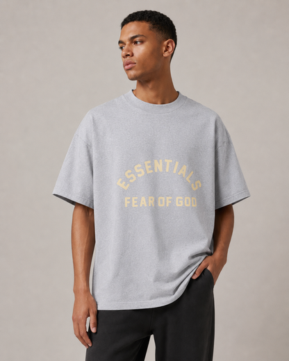 AMBERELLE Arc Logo Oversized T-Shirt in gray