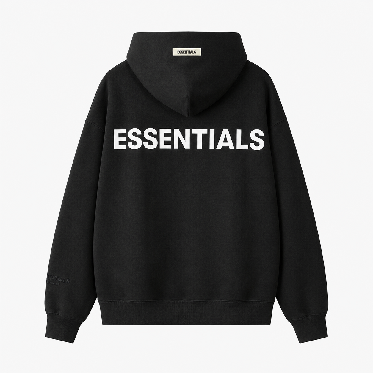 AMBERELLE Back Logo Oversized Fleece Hoodie in black