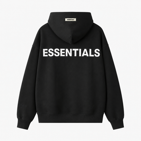 AMBERELLE Back Logo Oversized Fleece Hoodie in black