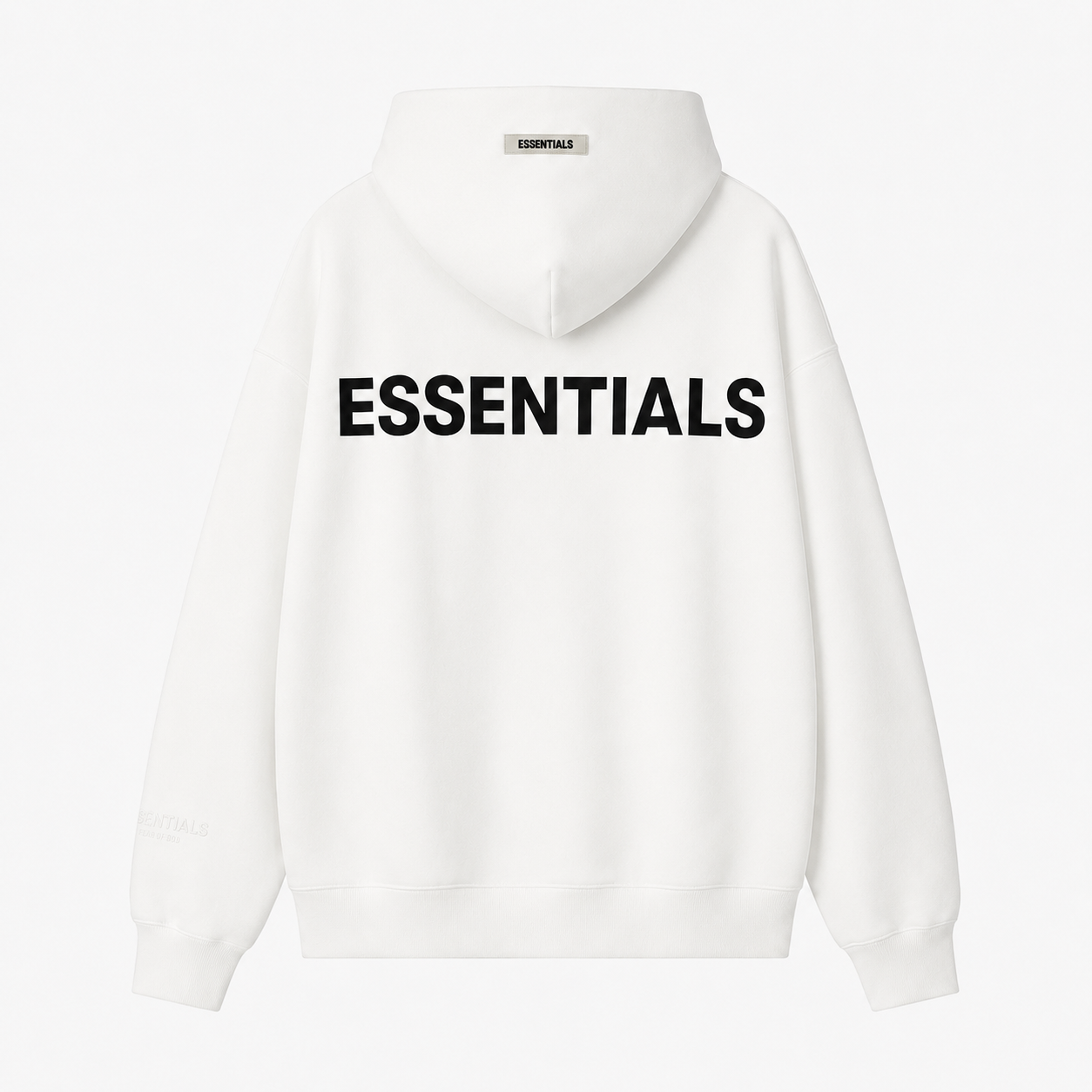 AMBERELLE Back Logo Oversized Fleece Hoodie in white