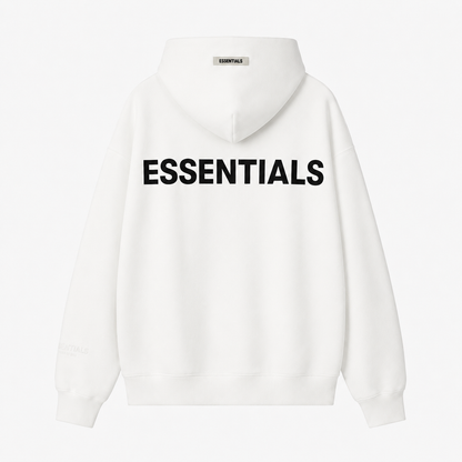 AMBERELLE Back Logo Oversized Fleece Hoodie in white