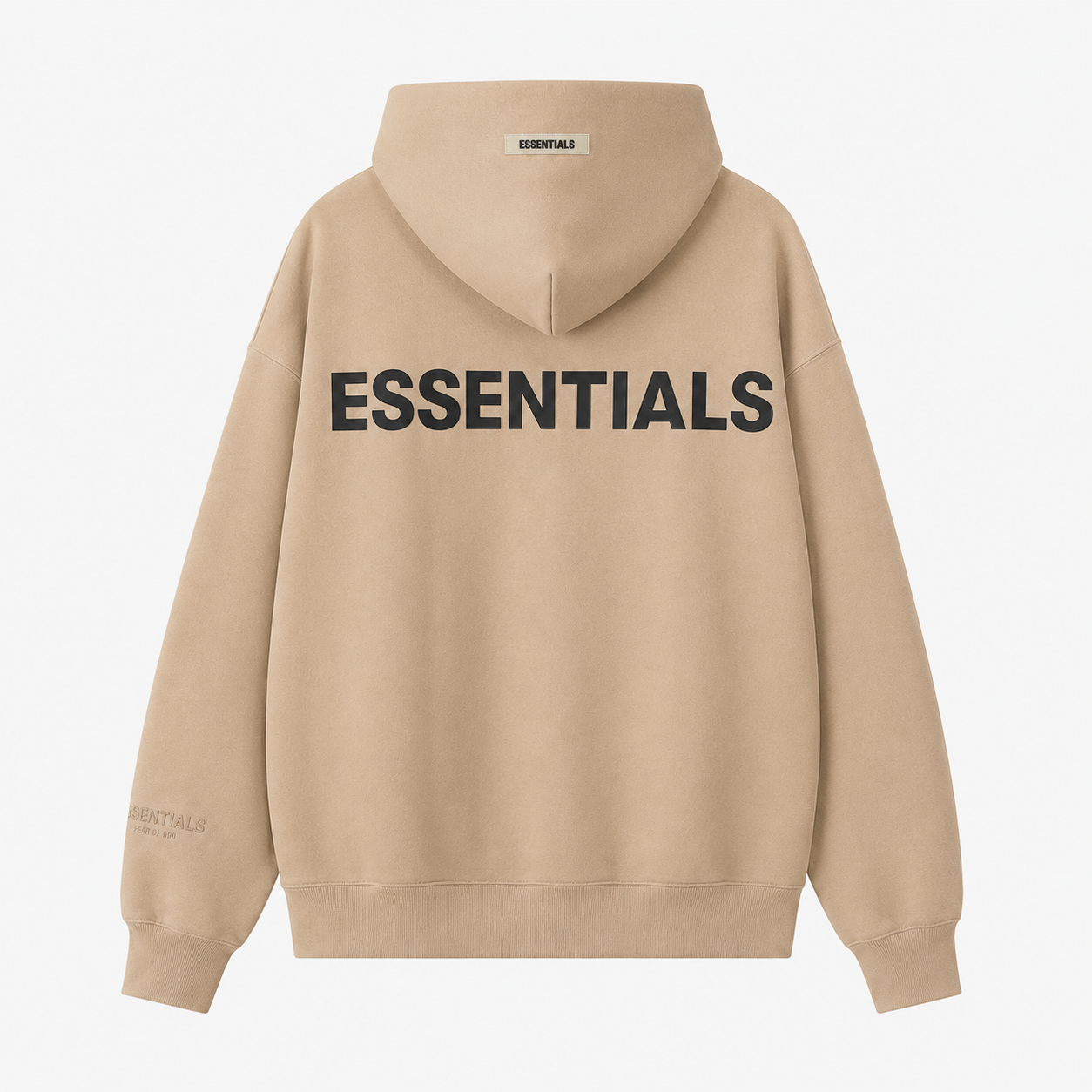 AMBERELLE Back Logo Oversized Fleece Hoodie in light heather grey