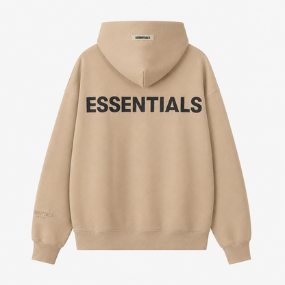 AMBERELLE Back Logo Oversized Fleece Hoodie in light heather grey