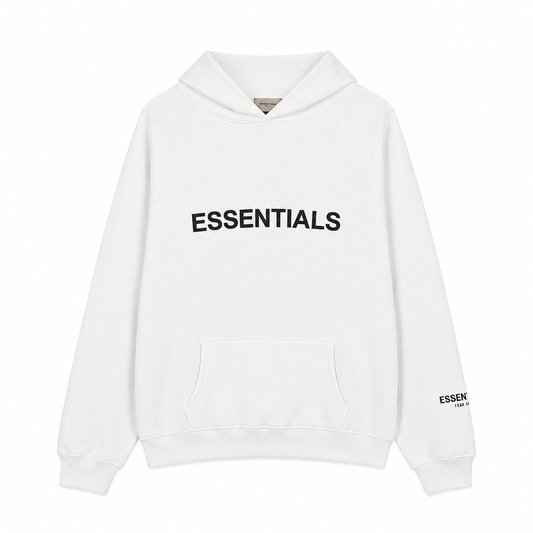 AMBERELLE Side Logo Oversized Fleece Hoodie in white