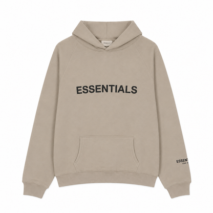 AMBERELLE Side Logo Oversized Fleece Hoodie in cream