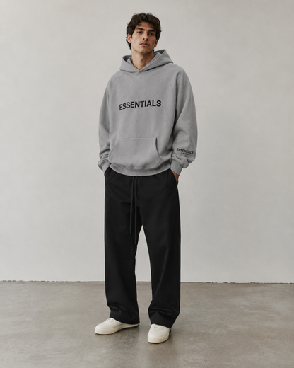 AMBERELLE Side Logo Oversized Fleece Hoodie in cream