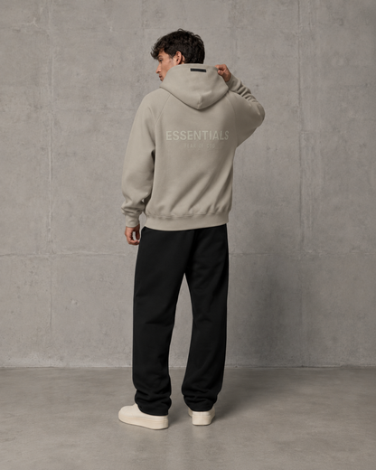 AMBERELLE Back Logo Fleece Pullover Hoodie in black