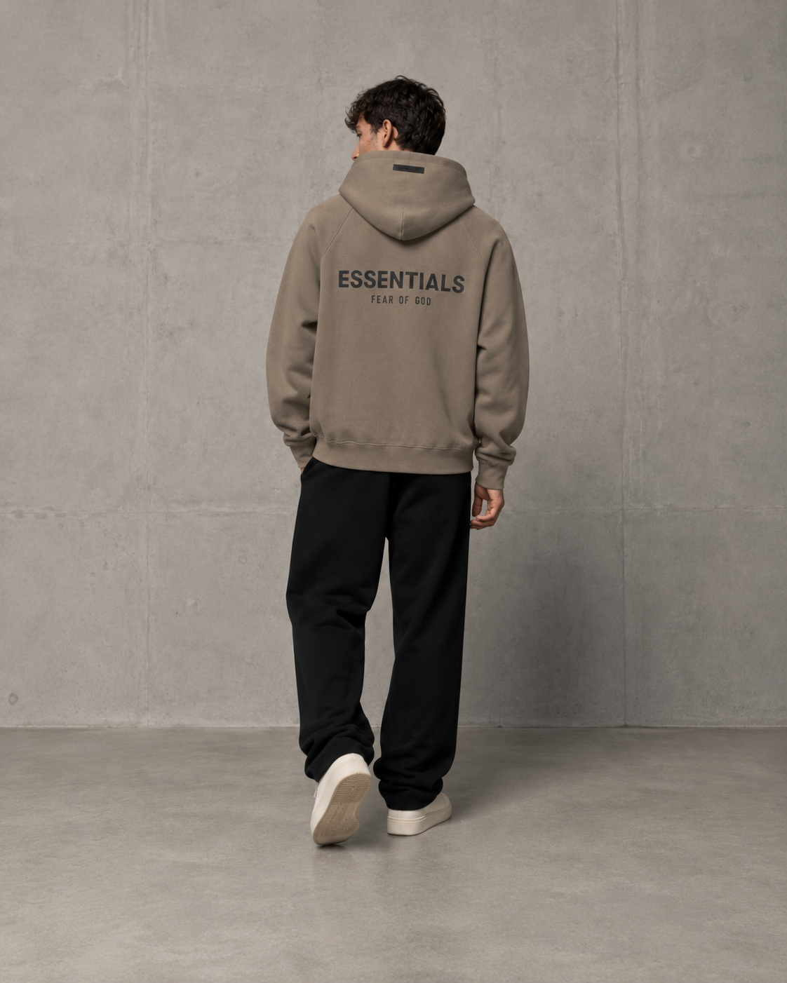 AMBERELLE Back Logo Fleece Pullover Hoodie in black