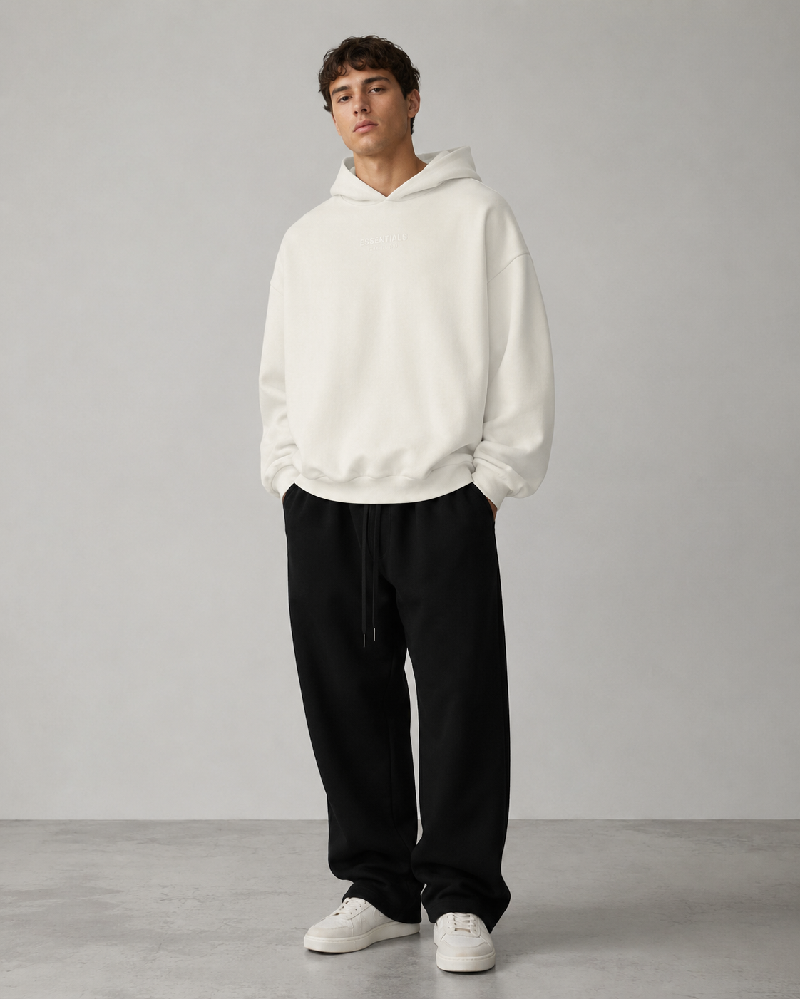 AMBERELLE FW23 Minimal Logo Fleece Hoodie in black