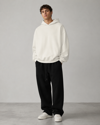 AMBERELLE FW23 Minimal Logo Fleece Hoodie in black