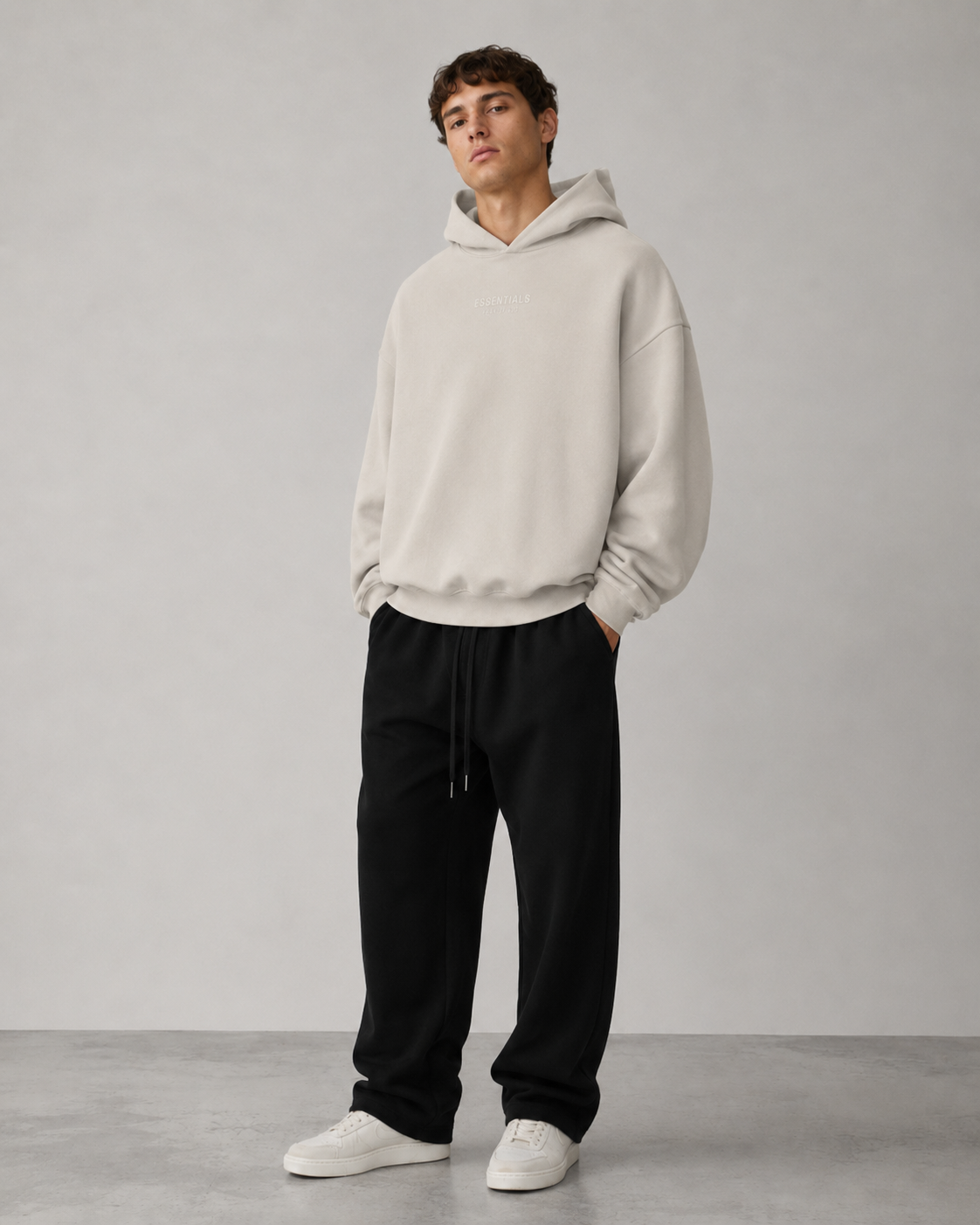 AMBERELLE FW23 Minimal Logo Fleece Hoodie in black