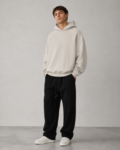AMBERELLE FW23 Minimal Logo Fleece Hoodie in black