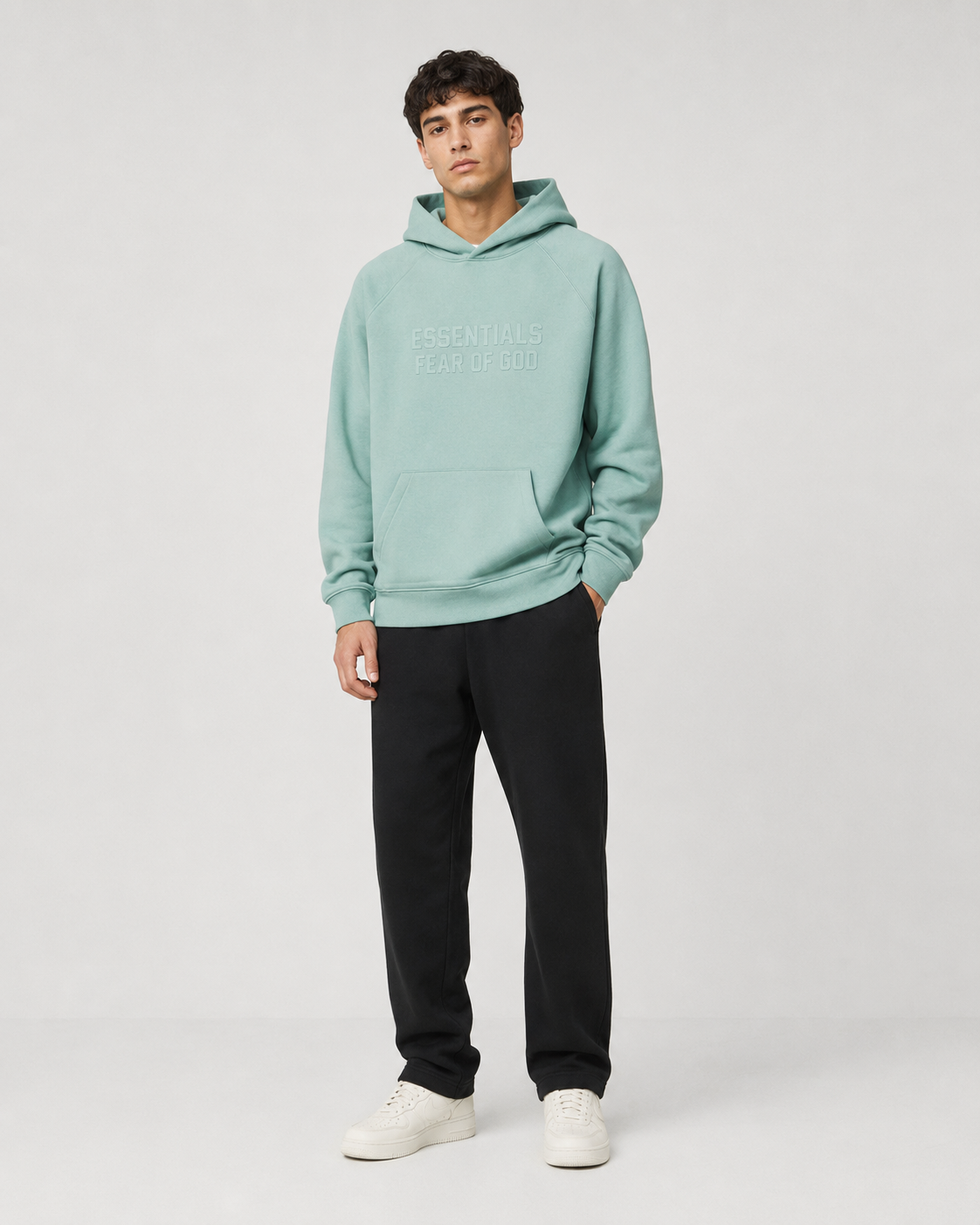 AMBERELLE FW23 Tonal Logo Fleece Hoodie in green