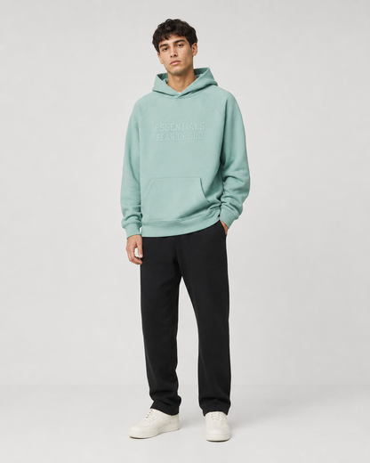 AMBERELLE FW23 Tonal Logo Fleece Hoodie in green