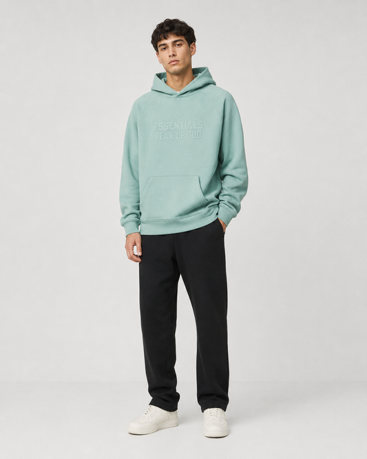 AMBERELLE FW23 Tonal Logo Fleece Hoodie in green