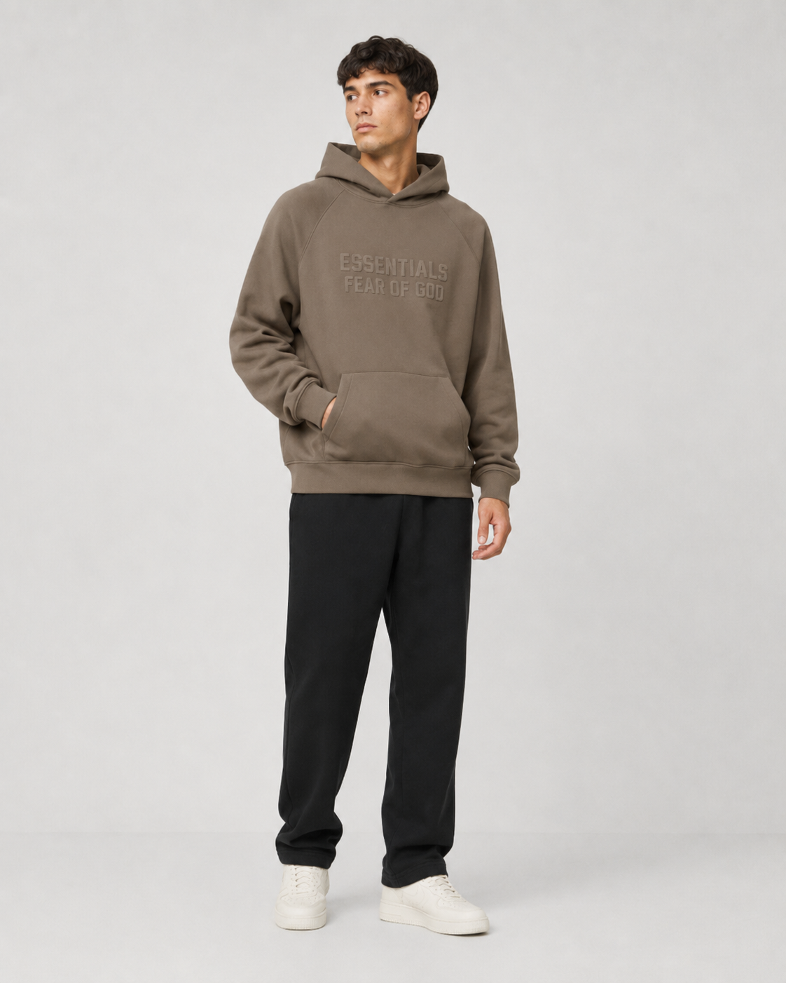 AMBERELLE FW23 Tonal Logo Fleece Hoodie in green