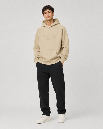AMBERELLE FW23 Tonal Logo Fleece Hoodie in brown