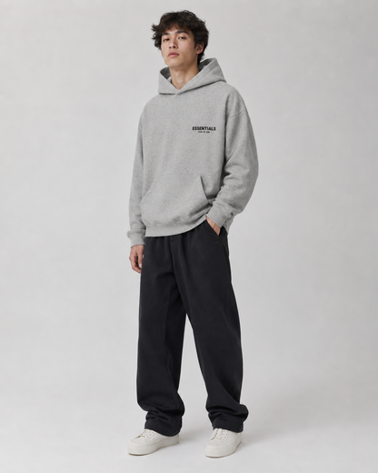 AMBERELLE Small Logo Fleece Pullover Hoodie in black
