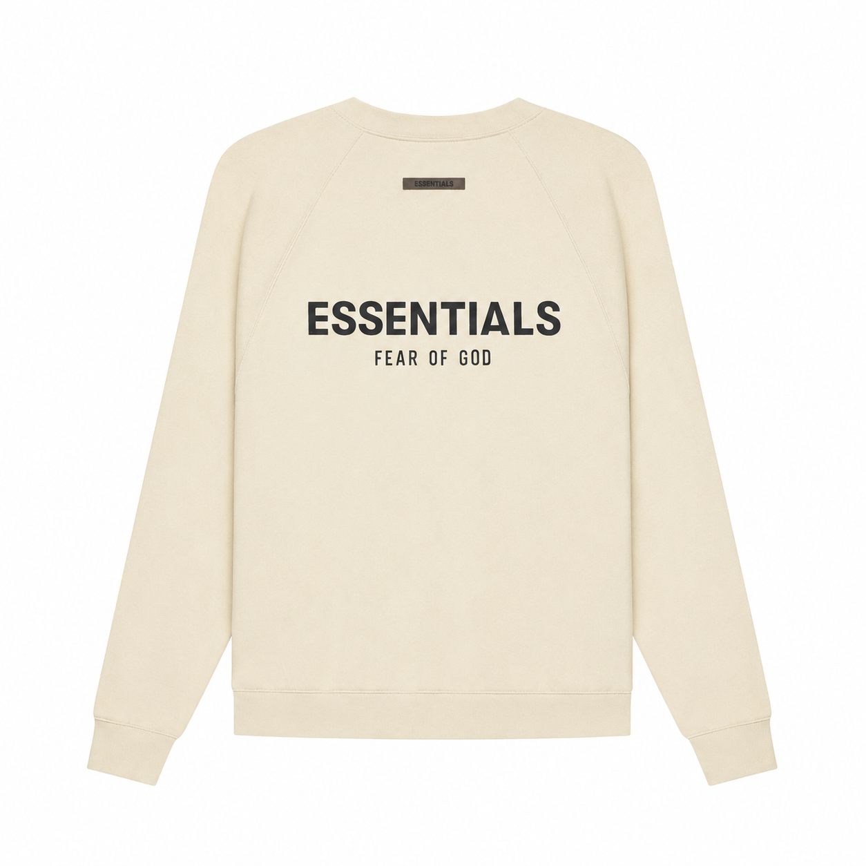 AMBERELLE Back Logo Raglan Crewneck Sweatshirt in beige