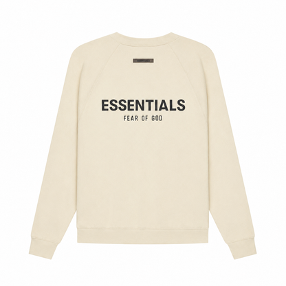 AMBERELLE Back Logo Raglan Crewneck Sweatshirt in beige