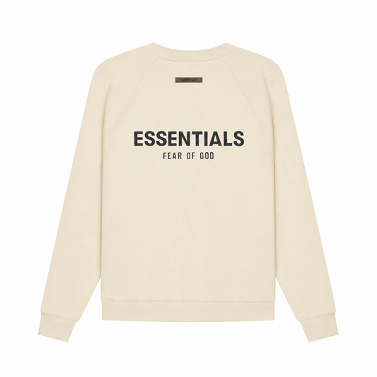 AMBERELLE Back Logo Raglan Crewneck Sweatshirt in beige