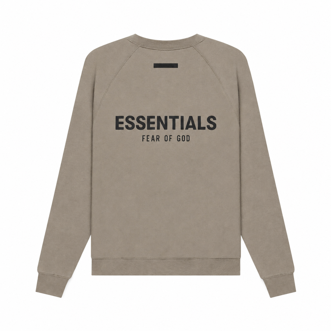 AMBERELLE Back Logo Raglan Crewneck Sweatshirt in beige