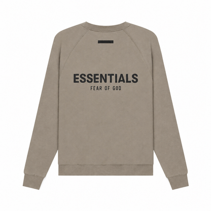 AMBERELLE Back Logo Raglan Crewneck Sweatshirt in beige