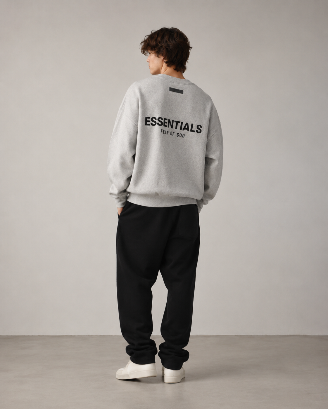 AMBERELLE Back Logo Long Sleeve Sweatshirt in cream
