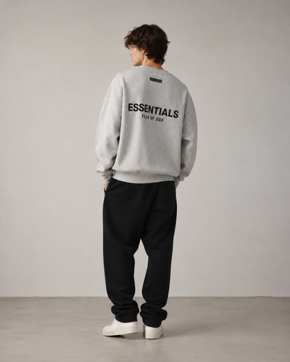 AMBERELLE Back Logo Long Sleeve Sweatshirt in cream