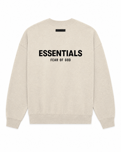 AMBERELLE Back Logo Long Sleeve Sweatshirt in beige