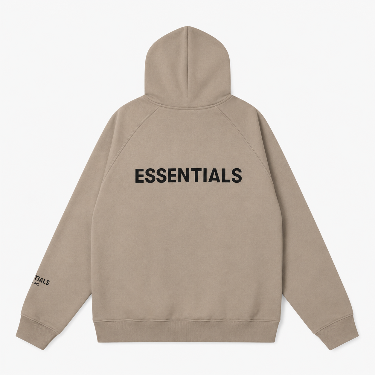 AMBERELLE Back Logo Fleece Hoodie in taupe