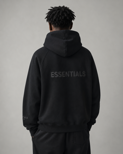 AMBERELLE Back Logo Fleece Hoodie in taupe