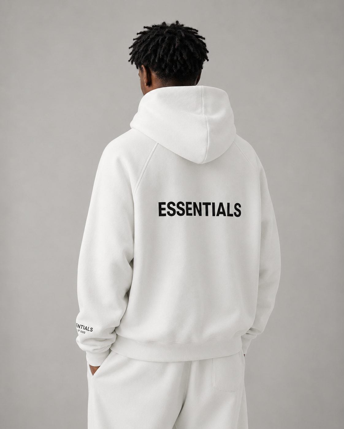 AMBERELLE Back Logo Fleece Hoodie in black