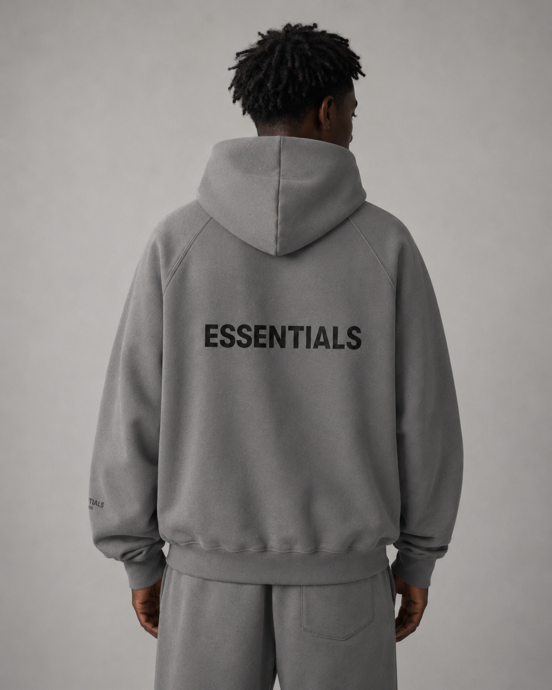 AMBERELLE Back Logo Fleece Hoodie in cream