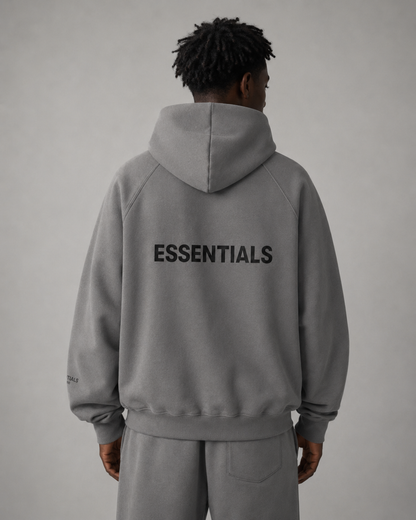 AMBERELLE Back Logo Fleece Hoodie in cream