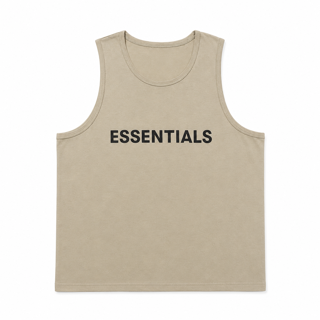 AMBERELLE Core Logo Cotton Tank Top in taupe