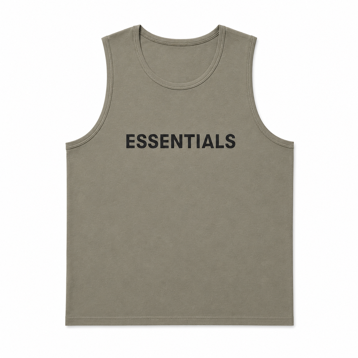 AMBERELLE Core Logo Cotton Tank Top in taupe