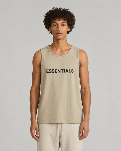 AMBERELLE Core Logo Cotton Tank Top in black