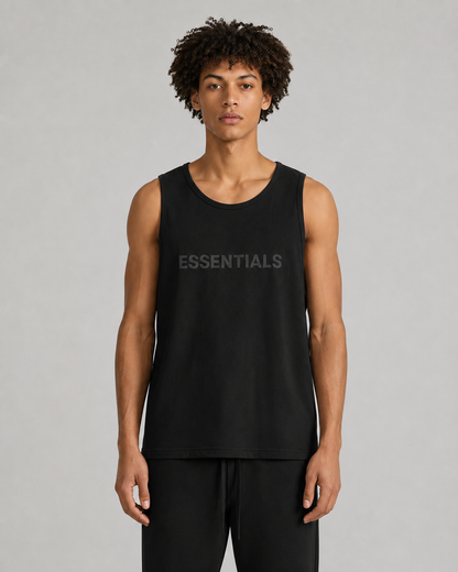AMBERELLE Core Logo Cotton Tank Top in taupe
