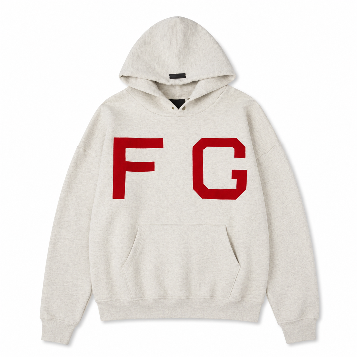 AMBERELLE Oversized Varsity Letter Fleece Hoodie in cream