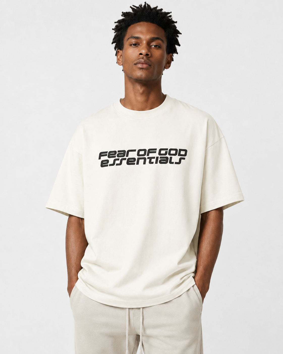 AMBERELLE Racing Logo Boxy T-Shirt in gray