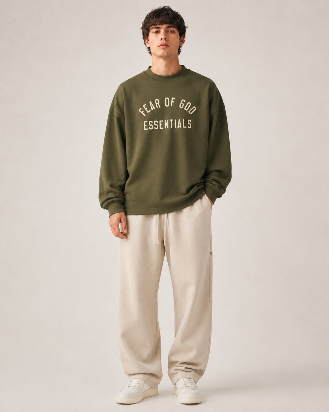 AMBERELLE Arched Logo Oversized Long Sleeve Tee in black