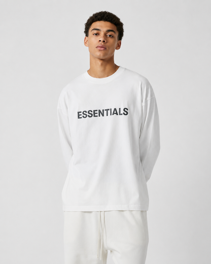 AMBERELLE Core Logo Long Sleeve Tee in taupe