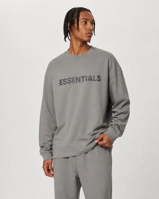 AMBERELLE Core Logo Long Sleeve Tee in gray
