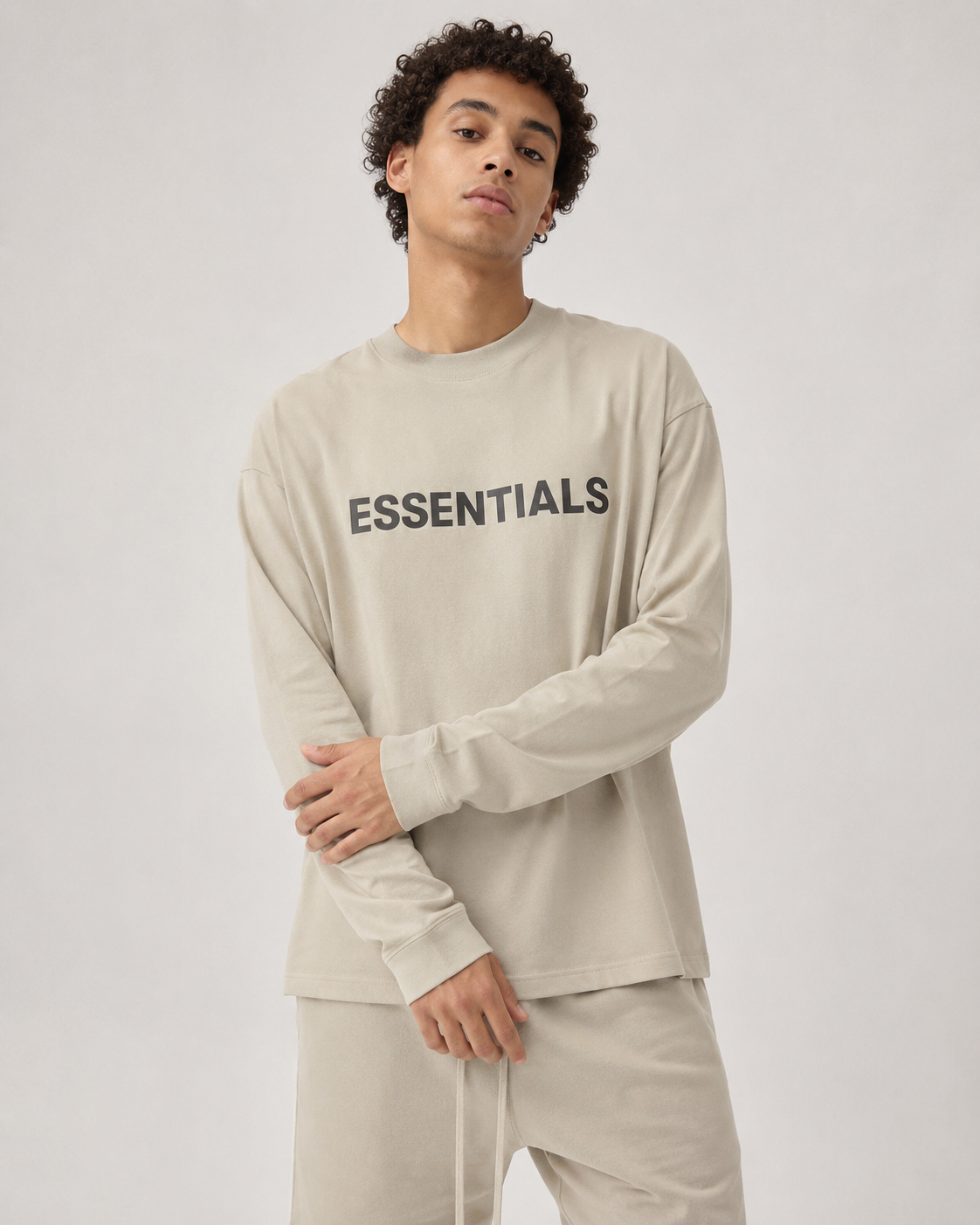 AMBERELLE Core Logo Long Sleeve Tee in gray