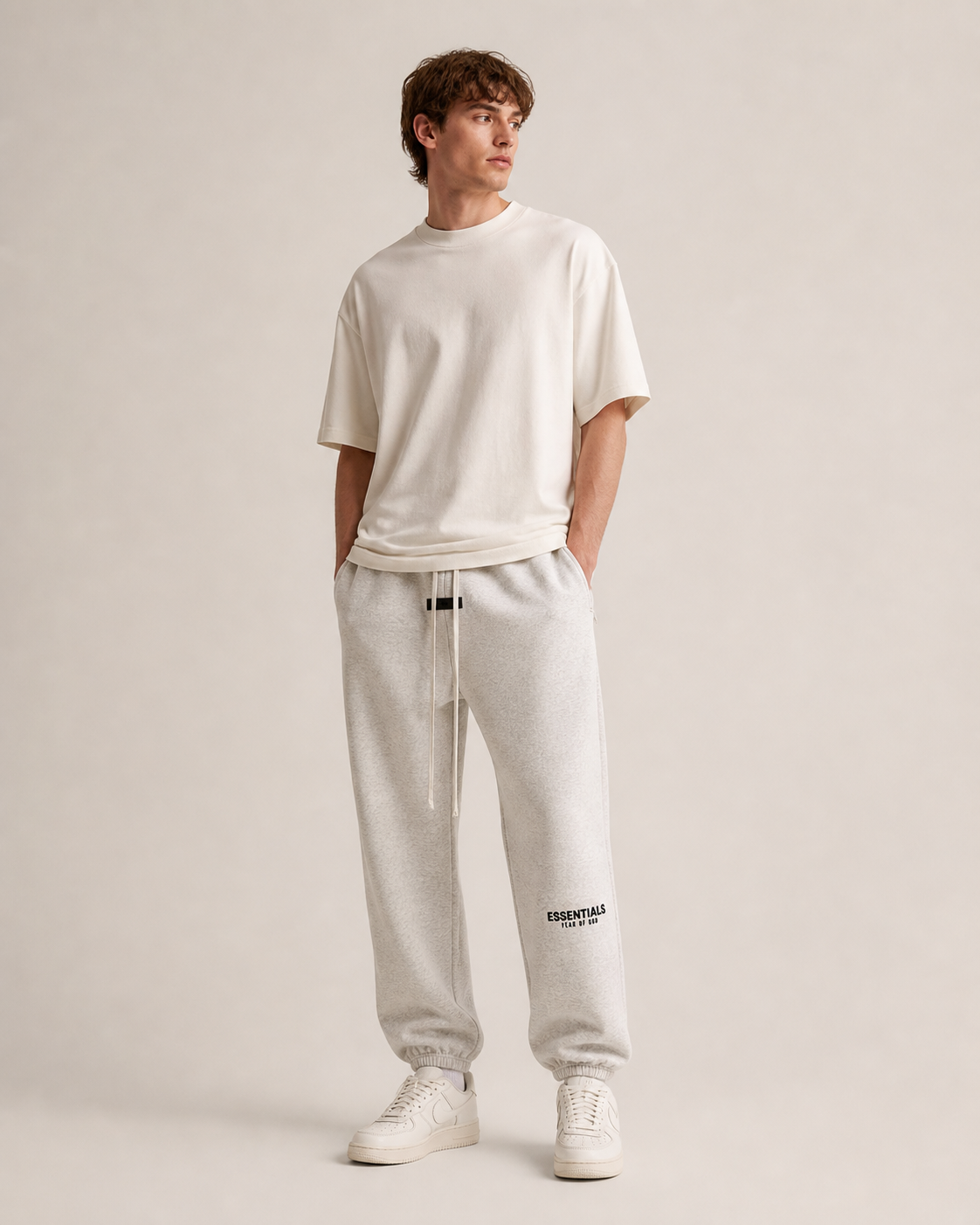 AMBERELLE Core Flocked Logo Sweatpants in black