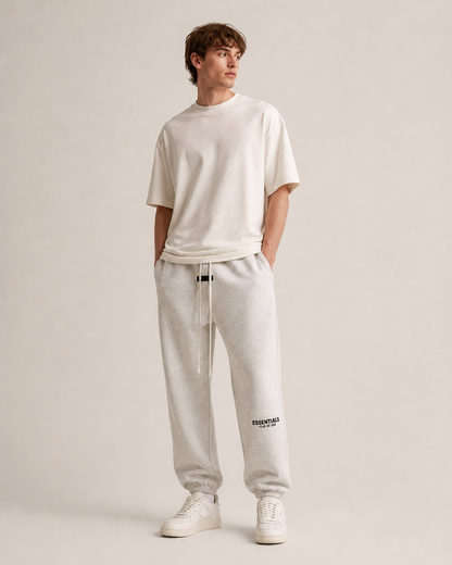 AMBERELLE Core Flocked Logo Sweatpants in black