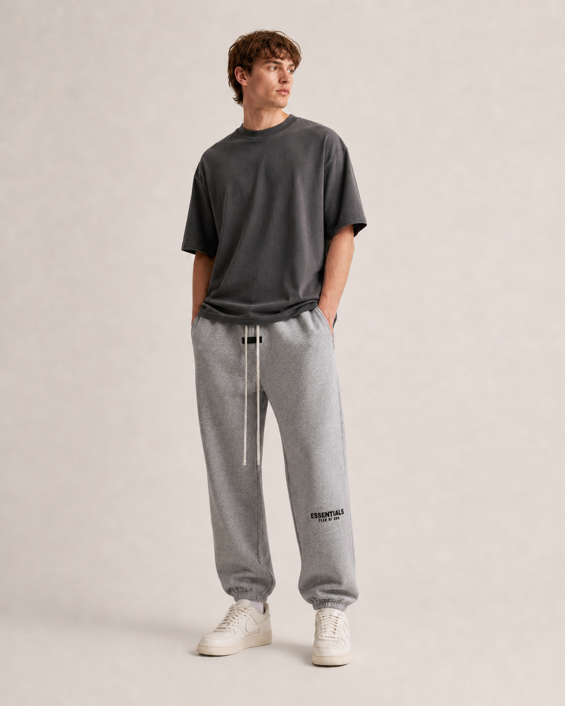 AMBERELLE Core Flocked Logo Sweatpants in black