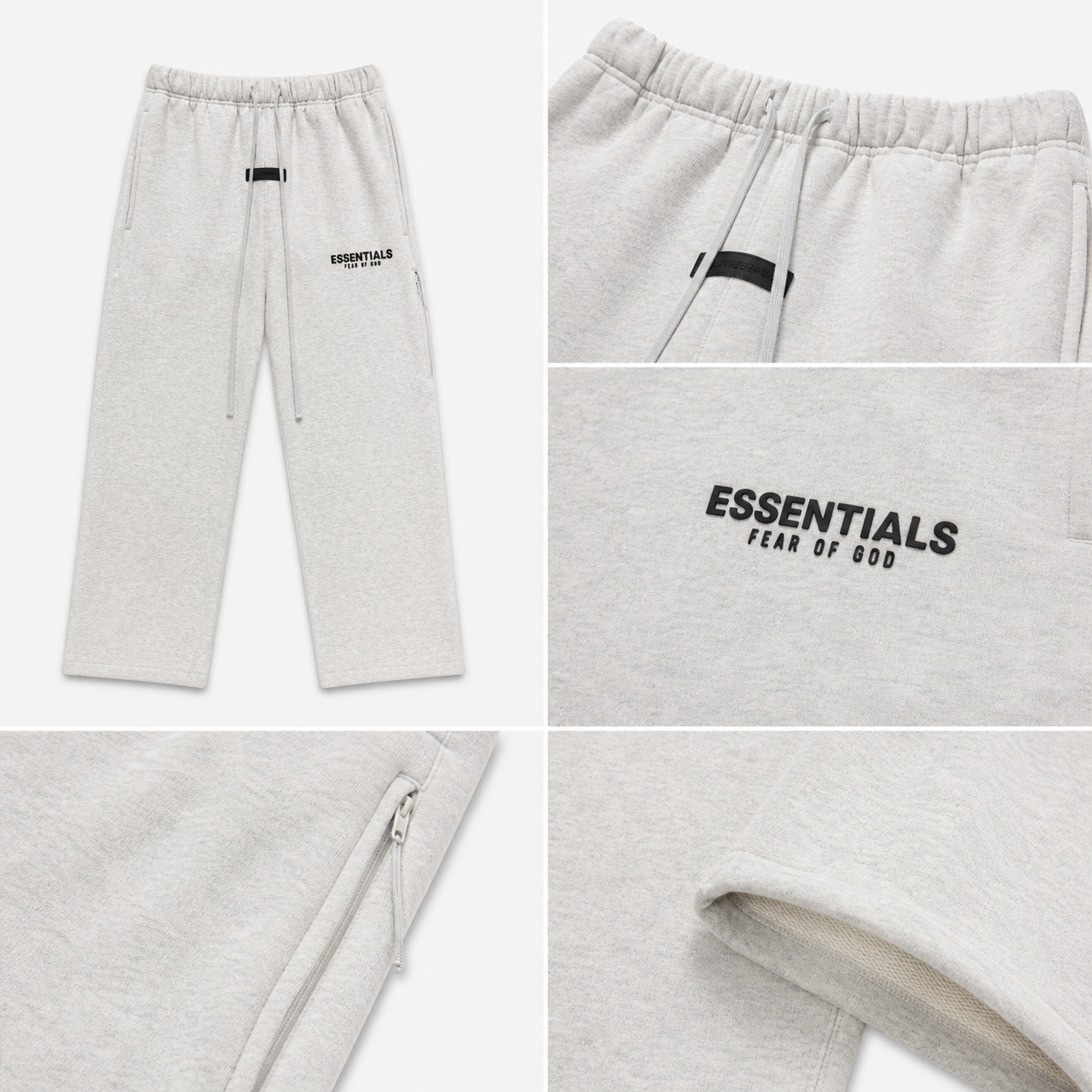 AMBERELLE Core Flocked Logo Straight Sweatpants in gray
